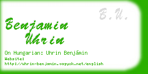benjamin uhrin business card